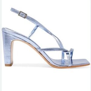 By Far blue metallic Carrie sandals